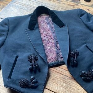 Black Velvet Trim Blazer